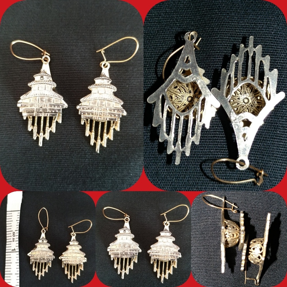 MY MOM'S JEWELRY JAPANESE PAGODA EARRINGS